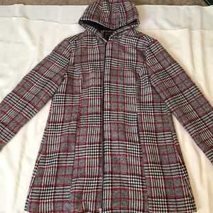 Long Patterned hooded coat